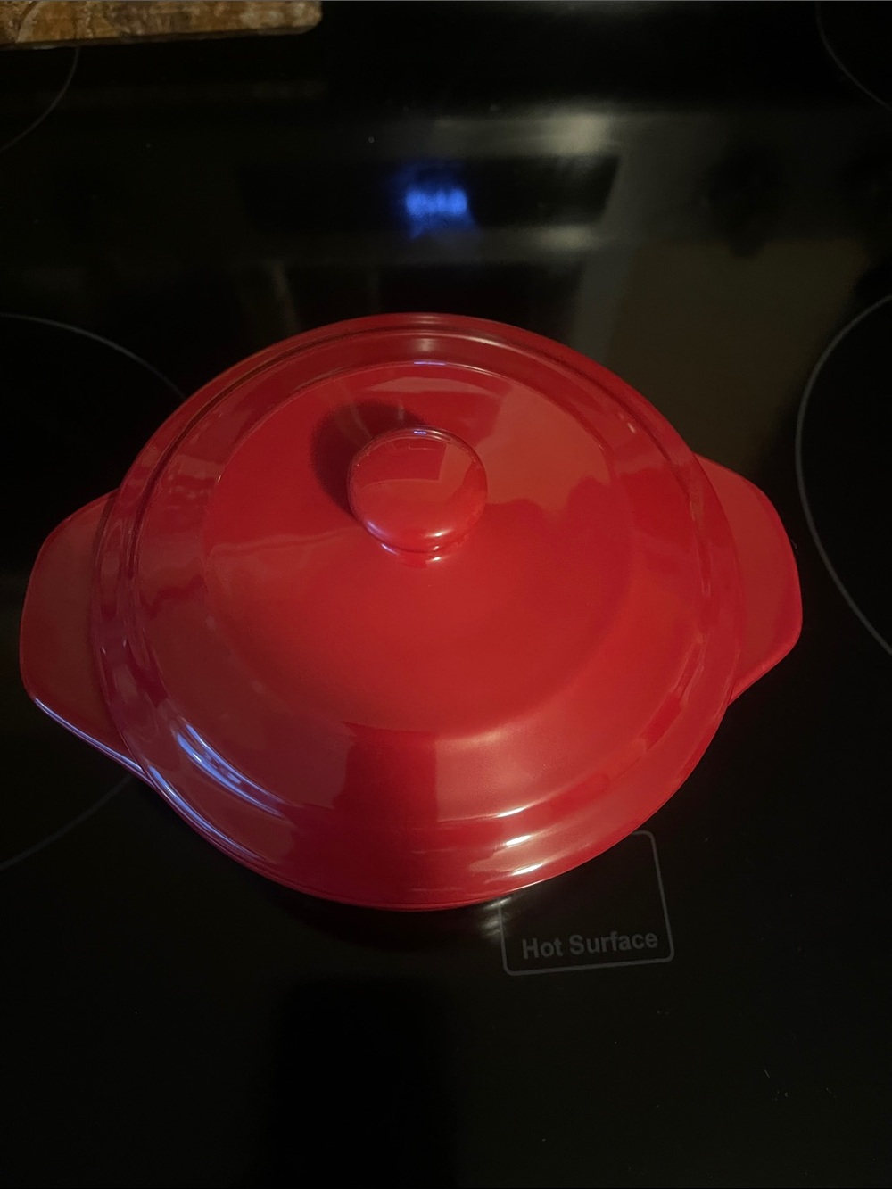 Red Covered Mini Casserole 🥘 Soup or Fondue Pot with Lid - Classic Finish